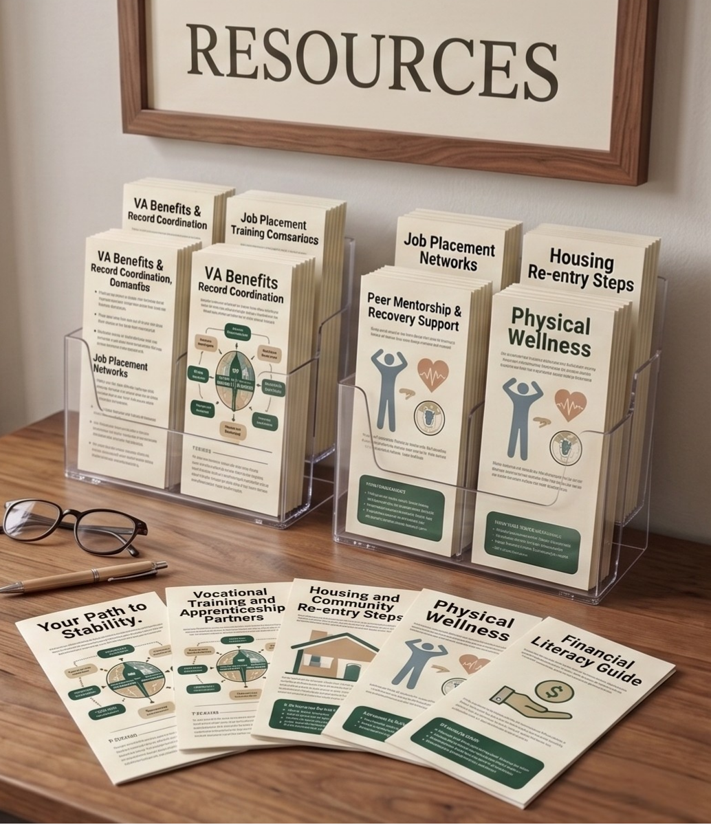 Yadah and Shabach veteran support resource network map showing VA, job, and mental health connections